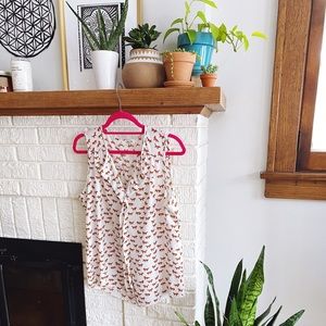 ModCloth Fox Print Sleeveless Blouse
